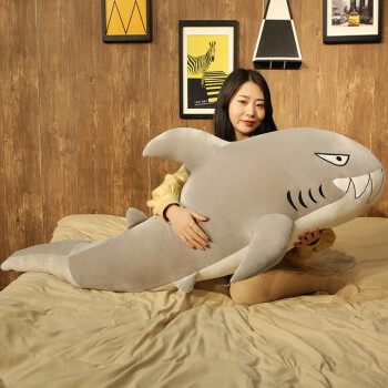 鲨鱼毛绒玩具长条睡觉抱枕大白鲨仿真儿童礼物男孩布娃娃玩偶可爱