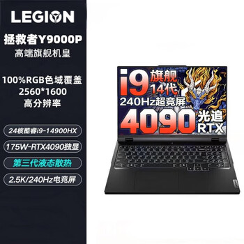 联想（Lenovo）拯救者Y9000P图形渲染笔记本电脑（I9-14900HX 64G 4T SSD RTX4090 2.5K屏）定制