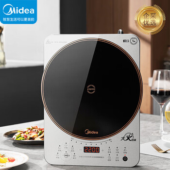 美的（Midea）电磁炉电磁炉 家用2200W大功率 大火包锅火锅炉炫彩加大面板 大线圈电磁灶可定时CLC2215