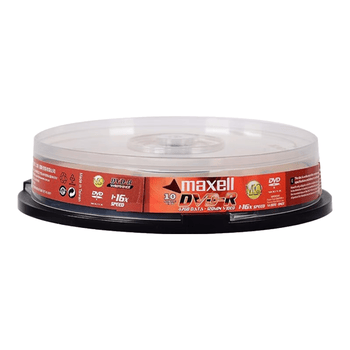 麦克赛尔（Maxell）DVD-R台产光盘刻录盘 光碟16速4.7G空白光盘 办公系列桶装10片