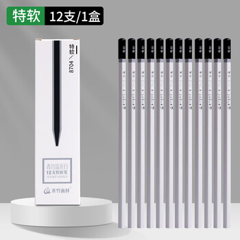 青竹画材（CHINJOO）流光白炭笔美术生专用软中硬素描铅笔碳笔碳条碳铅笔绘画素描美术写生【流光白特软炭笔/12支】