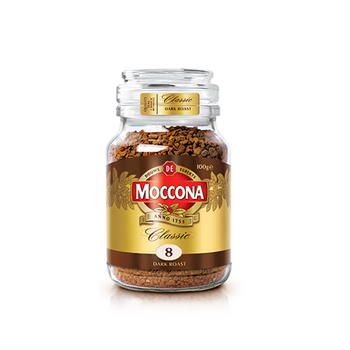 摩可纳（Moccona）经典8号冻干速溶黑咖啡100g瓶装 深度烘焙进口拿铁美式冷萃0脂0糖
