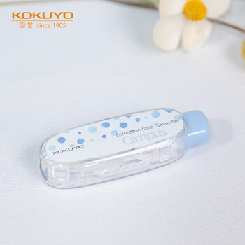 国誉(KOKUYO)Campus学生原纸色修正带 无痕涂改带强遮盖一次性按动修正带 5mm*5m 蓝色 WSG-TWT4505-2