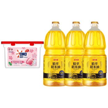 奥妙（OMO）樱花【洗衣凝珠400G50颗】实惠组合+【精萃稻米油 1.5L  x3瓶】
