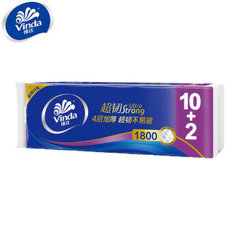 维达（vinda） 卷纸 维达超韧四层加厚原生木浆无芯卷纸150g*12卷