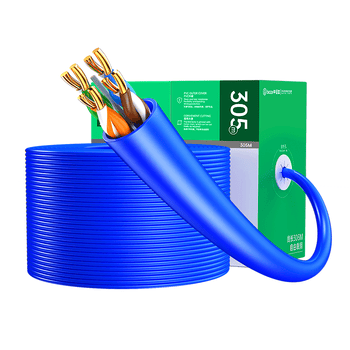 毕亚兹 超五类千兆网线【工程0.5±0.01mm纯铜线芯】CAT5e类非屏蔽线 家装网络布线监控箱线305米