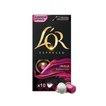 L'OR咖啡胶囊印度卡纳塔克5.2g*10粒原装进口阿拉比卡意式浓缩黑咖lor