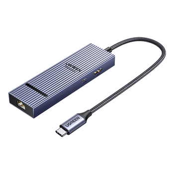 绿联Type-C3.2鳍纹扩展坞2.5G有线网口转换HDMI转接器4K60Hz高清投屏适用苹果MacBook/Macmini华为联想