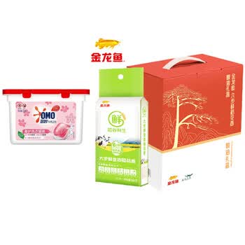 奥妙（OMO）樱花【洗衣凝珠50颗400G】爆款组合+【六步鲜生态稻花香大米5kg】