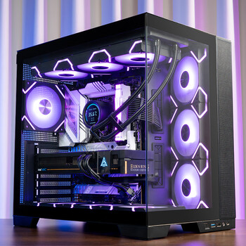 SUPER FLOWER振华 闪蝶 黑色 海景房台式机电脑主机箱（ATX主板/ATX电源位/背插主板/支持5090显卡）