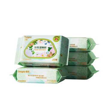 德佑女性益生菌湿厕纸小包便携20抽*5包 经期专用私处护理湿纸巾 