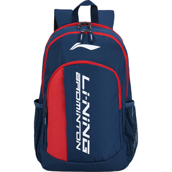 李宁（LI-NING）羽毛球包大容量多功能学生书包户外旅行包双肩背包 蓝/红