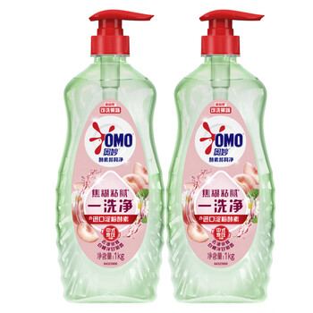 奥妙（OMO）洗洁精 【实用款】酵素餐具净白桃洋甘菊香型2X1KG