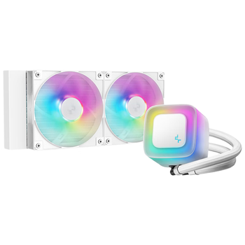 九州风神（DEEPCOOL）冰果240水冷CPU散热器白色/280W/动感果冻光效/PWM调速水泵/3年质保/支持1851