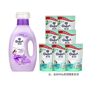 金纺柔顺剂 【超值组合7.6斤】薰衣草香1KG+400g*7袋补充装留香防静电