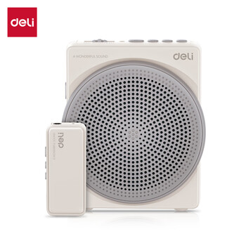 得力（deli）小蜜蜂无线扩音器 携带式扩音器 导游教师专用腰挂麦克风 灰色 LT911