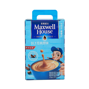 麦斯威尔（Maxwell House）经典原味速溶咖啡粉13g*100条盒装 三合一冲饮0反式脂肪 固体饮料