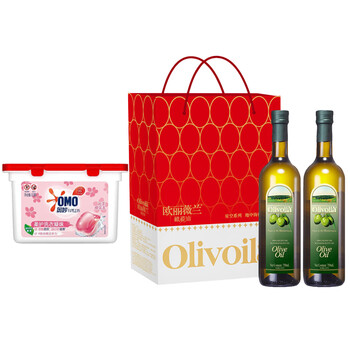 奥妙（OMO）樱花【洗衣凝珠50颗400G】爆款+星空橄榄油750ml*2瓶礼盒装
