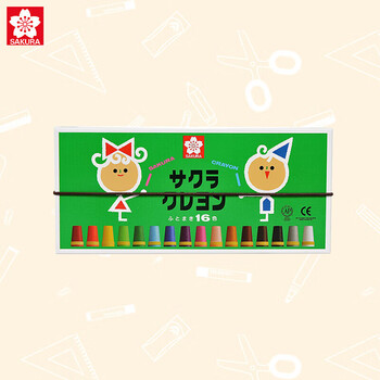 【全网低价】樱花 儿童绘画软蜡笔 16色套装 幼儿园儿童彩色绘画涂鸦绘画蜡笔  LY16R美术写生