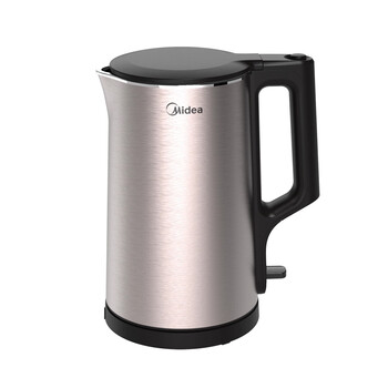 美的美的 电热水壶 家用1.7L双钢防烫防干烧电水壶不锈钢烧水壶 MK-PJ17A01