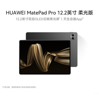 华为（HUAWEI）MatePad Pro 12.2英寸柔光版华为平板电脑双层OLED云晰柔光屏办公创作学习12+512GB WIFI 砚黑