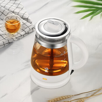 鸣盏煮茶器养生壶家用全自动多功能喷淋式煮茶壶茶艺烧水壶简约MZ078 800ml白色【蒸汽喷淋 高温浸润】