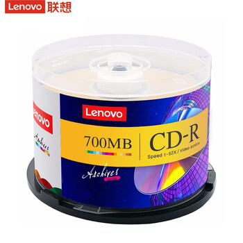联想（Lenovo）光驱刻录盘 CD-R 光盘 52速700MB 办公系列  空白 光驱刻录盘桶装50片