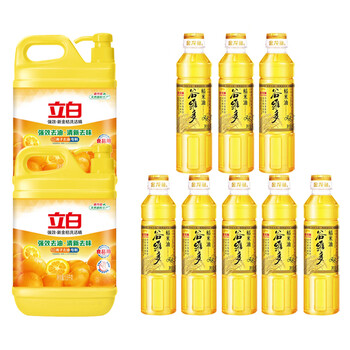 立白强效新金桔【洗洁精1.5kg*2瓶】+【稻米油400ml*8瓶 非转基因】