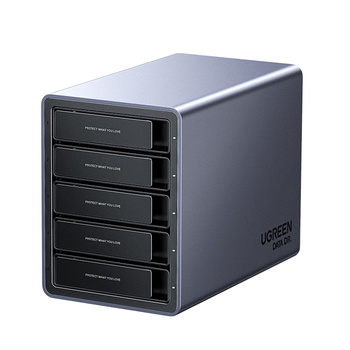 绿联磁盘阵列硬盘柜 多盘位硬盘盒（RAID存储温控风扇）适用NAS扩展存储扩容 2.5/3.5SATA机械固态硬盘