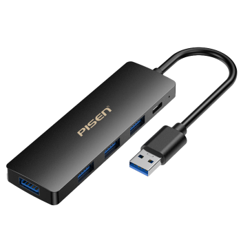 品胜 USB3.0分线器高速4口扩展坞一拖四拓展坞转换器 笔记本台式电脑键鼠HUB延长线集线器Type-C供电