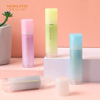 国誉(KOKUYO)点点胶淡彩曲奇·柔光点状胶黏贴双面胶手工胶带（本体） 蓝色1个 WSG-DY200-06B