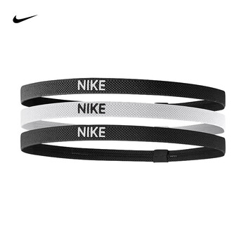 耐克（NIKE）运动束发带运动健身瑜伽束头导汗带发饰3条装黑白黑NJN04036OS