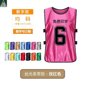 战仞者训练号码背心 丝光款-均码玫红色 对抗衫团建分队服印号服602
