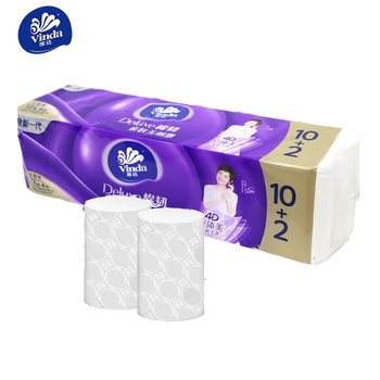 维达（Vinda）【热销】卷纸 棉韧4层140克12卷中棒卫生纸 实芯卫生纸V4657