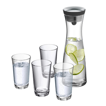 WMF德国进口玻璃冷水瓶水杯套装四件套凉水杯凉杯 倒水杯5件套