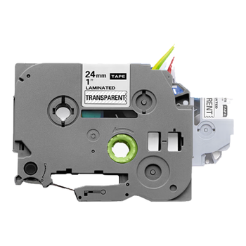 彩格适用兄弟标签色带TZe-151 brother标签打印机PT-P700不干胶线缆标识标签打印纸 透明底黑字 24mm