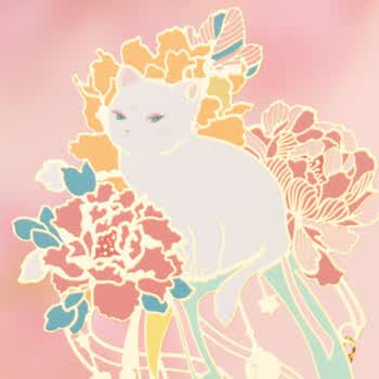 奉旨故宫文创 宫猫花影-十二花神故宫猫书签1个 黄铜金属创意 学生生日毕业礼物 四月牡丹	