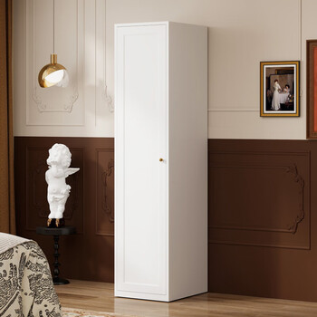 洛克菲勒 铁皮衣柜家用卧室储物柜小户型阳台置物柜出租房简易单门衣柜