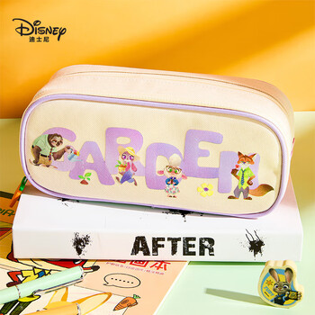 迪士尼（Disney）笔袋小学生 大容量多层收纳耐脏文具盒铅笔盒文具袋上学学习用品 疯狂动物城周边A83234-Z2