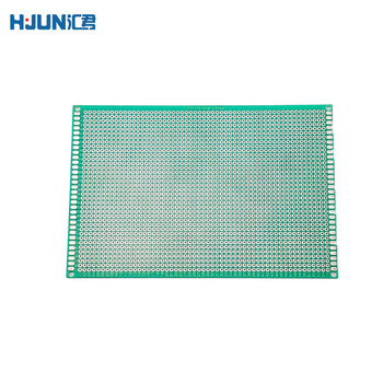 汇君 双面喷锡电路板洞洞板PCB单面镀锡实验板玻纤环氧板 12*18单面喷锡绿油玻纤实验板1片