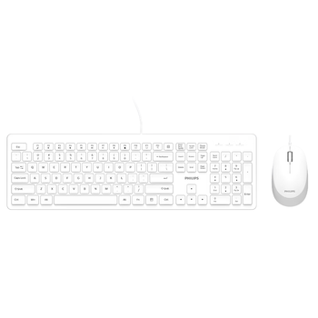 飞利浦（PHILIPS）SPT6208有线键鼠套装多设备连接台式电脑笔记本USB接口键盘鼠标套装商务办公企业采购 白色
