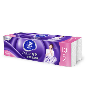 维达（Vinda）卷纸 4层加厚棉韧120克12卷/6提卫生纸卷筒纸纸巾 V4629