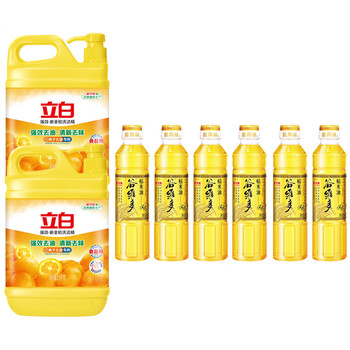 立白强效新金桔【洗洁精1.5kg*2瓶】+【稻米油400ml*6瓶 非转基因】