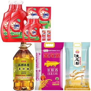 奥妙（OMO）除菌除螨洗衣液18.3斤实惠+金福送健康粮油套装-B款 员工福利