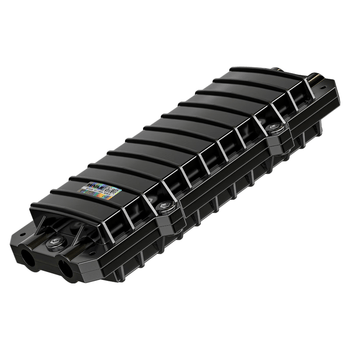 HAILE海乐 2进2出卧式光缆接头盒12芯小D型熔接包 光纤接续盒对接包 室外防水 架空地埋型 黑色HT-JX-2D