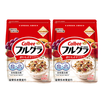卡乐比（Calbee）即食燕麦片 原味水果麦片600g*2日本进口非油炸 营养代餐零食早餐
