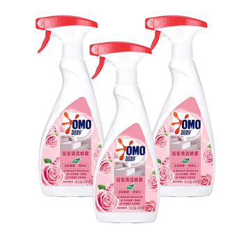 奥妙（OMO） 油污清洁剂【浴室清洁喷雾海盐玫瑰香型 480G*3】除霉味微米洁净