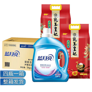 金龙鱼【洗衣液+大米】洗衣液3kg*4瓶整箱+壹品稻花香2.5kg*2袋