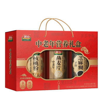 智力中老年营养礼盒1050g/盒（350g*3罐）五谷代餐粉中秋送长辈礼盒