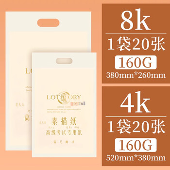 老人头素描纸美术生专用加厚美术纸8开速写纸4开铅笔画画纸手提袋水粉纸儿童绘画纸2本装